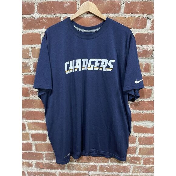 Chargers Nike Mens XXL Shirt Dri fit Training Crew NFL Football Blue Los Angeles - Picture 1 of 3